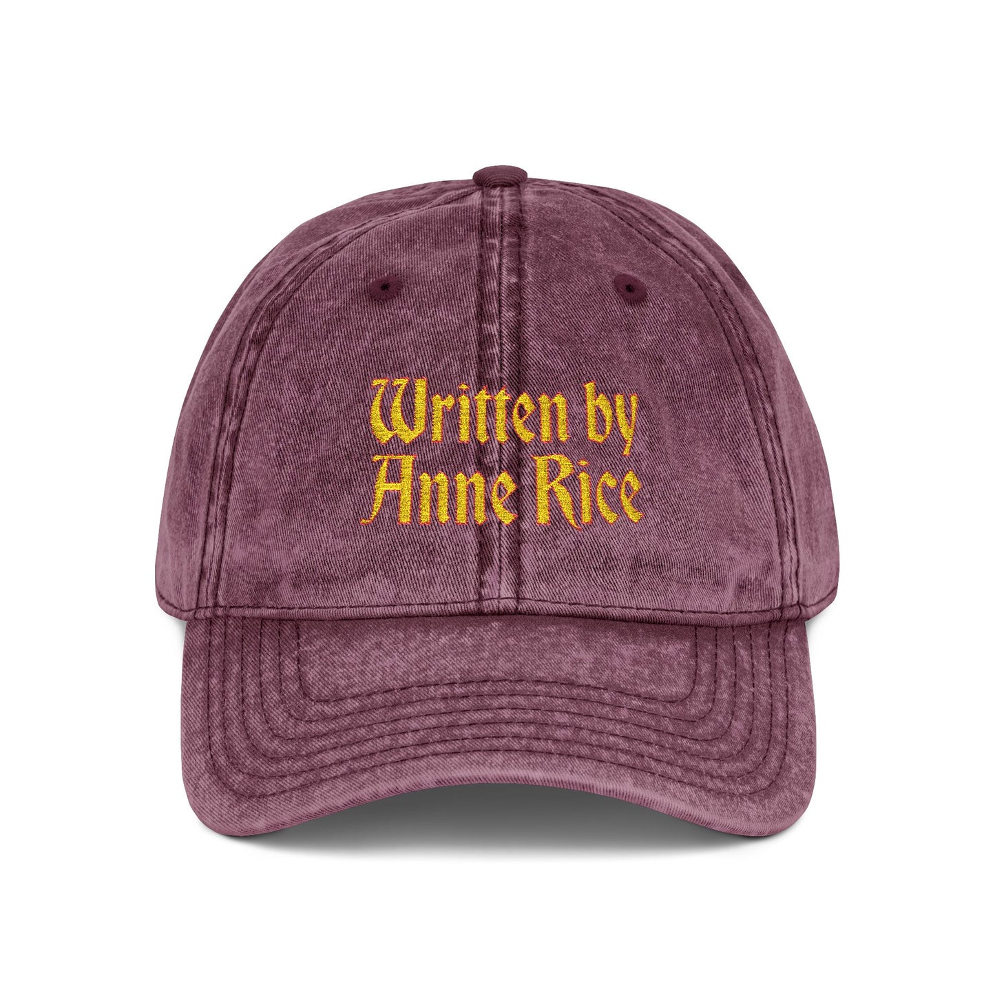 Written by Anne Rice Hat | Embroidered - Yellow lettering