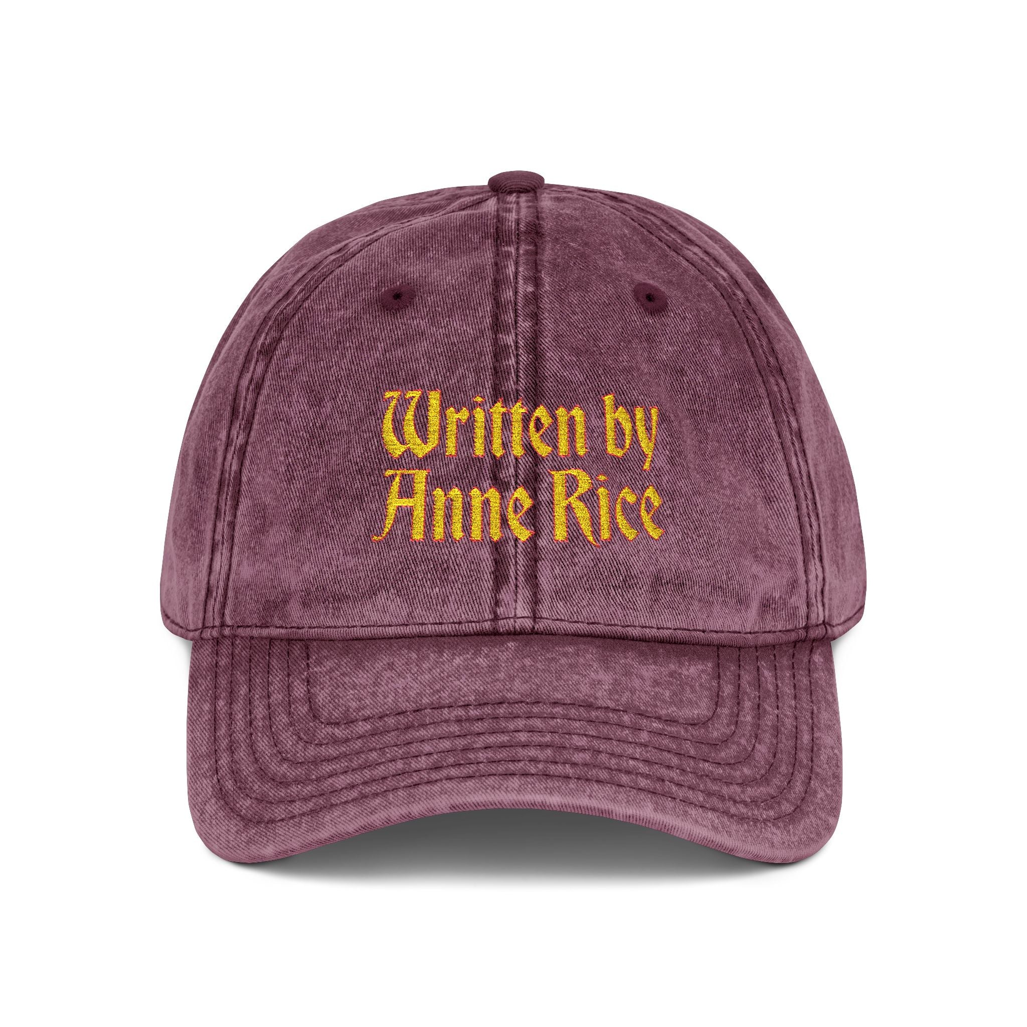 Written by Anne Rice Hat | Embroidered - Yellow lettering