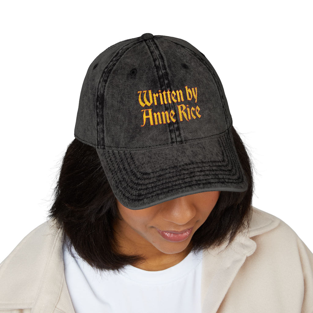 Written by Anne Rice Hat | Embroidered - Yellow lettering