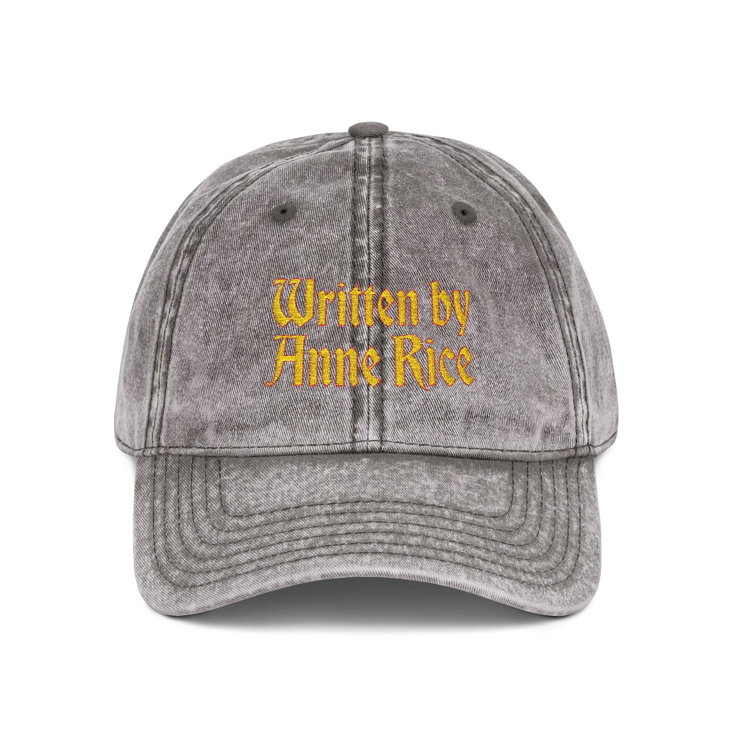 Written by Anne Rice Hat | Embroidered - Yellow lettering