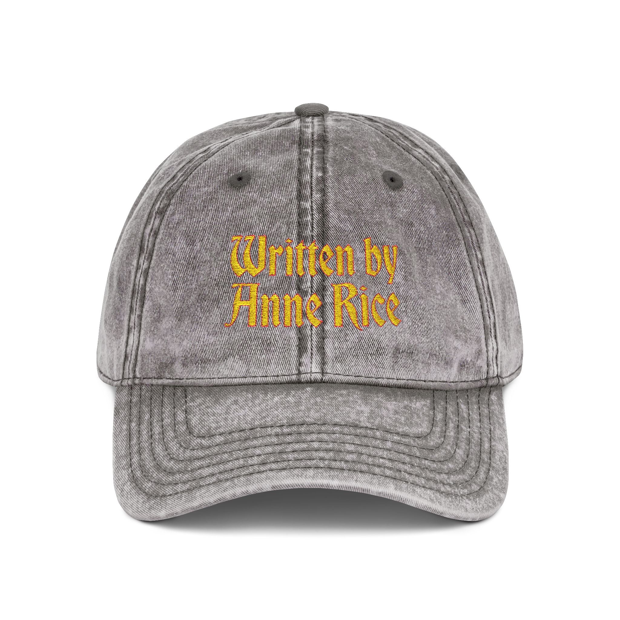 Written by Anne Rice Hat | Embroidered - Yellow lettering