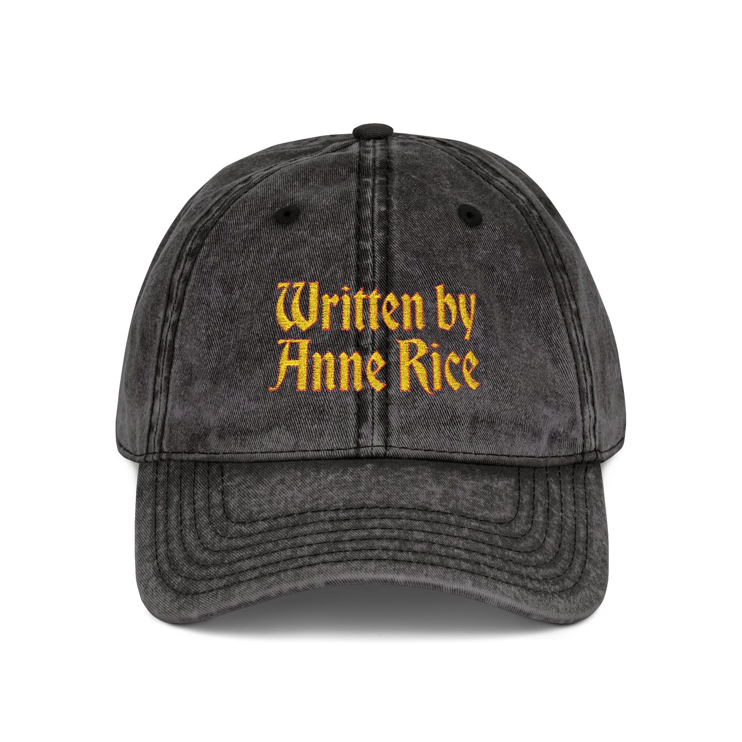 Written by Anne Rice Hat | Embroidered - Yellow lettering