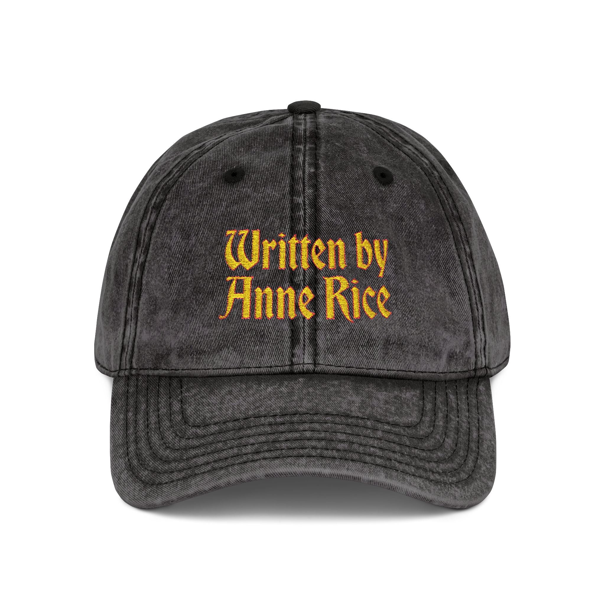 Written by Anne Rice Hat | Embroidered - Yellow lettering
