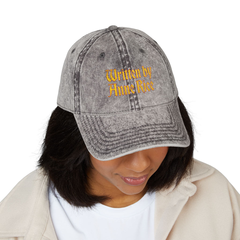 Written by Anne Rice Hat | Embroidered - Yellow lettering